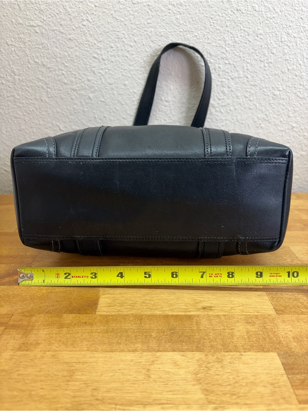 Coach Hampton Black Leather Tote Shoulder Bag Zip Top Buckle Strap Purse - Picture 5 of 12